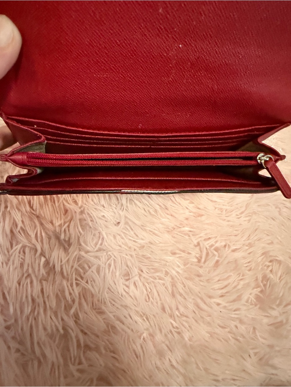 Michael Kors Red Pebbled Leather Wallet with Gold MK Emblem - Picture 6 of 8